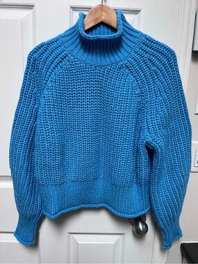 H&M Bright Blue Chunky Turtleneck Sweater